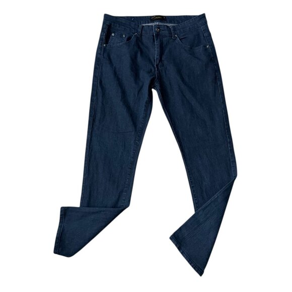 Six Lincoln New York MENs Slim Fit Jeans Size 32 Dark Wash Denim Casual Pants - Picture 2 of 12